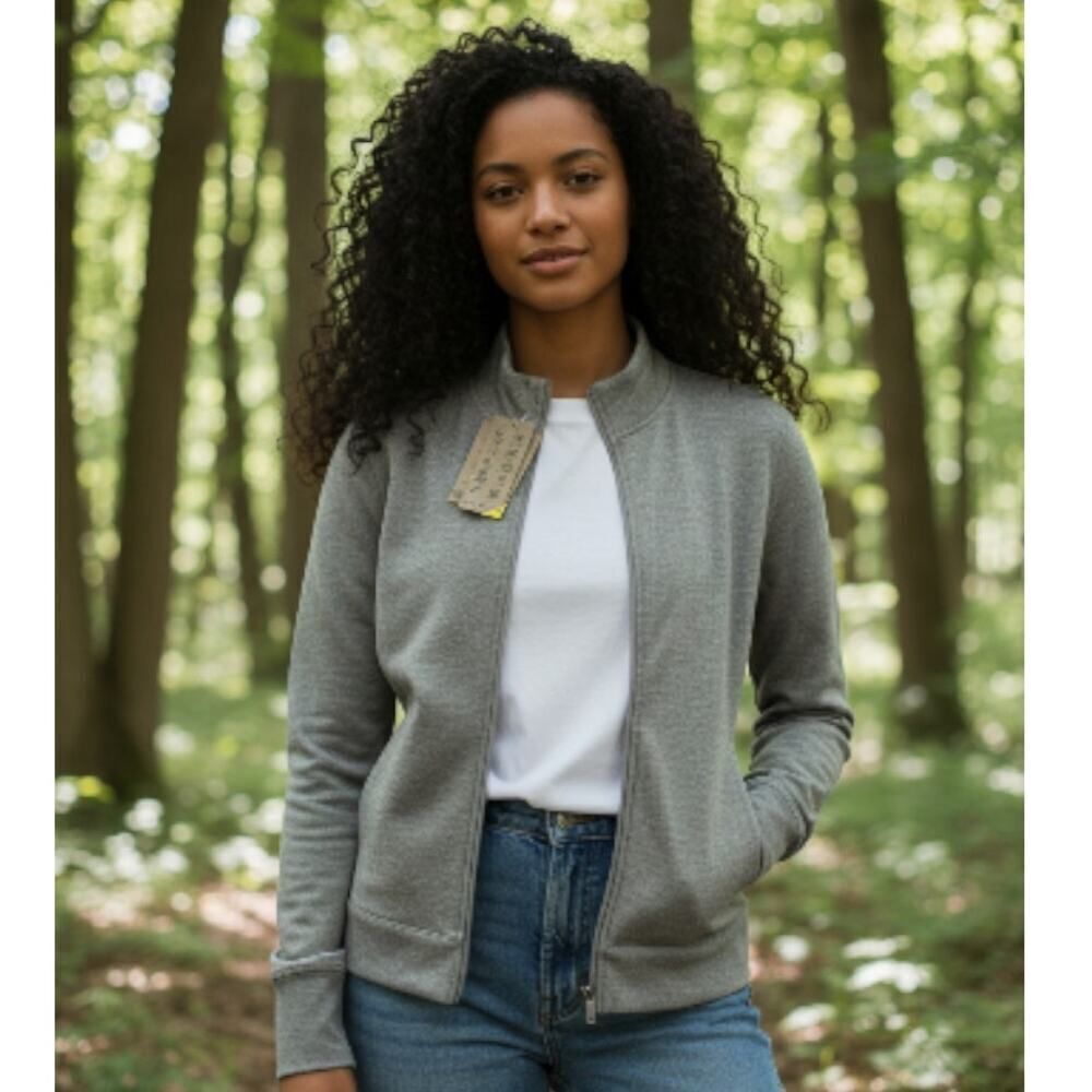 Free Country Women's New w/Tags Gray Therma Fleece Jacket - Medium - Classy Look